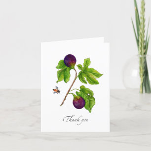 Watercolor Fig botanical Folded  Thank You Card