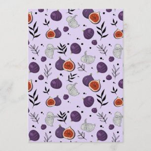 Watercolor Figs And Leaves Seamless Pattern Invitation