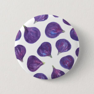 Watercolor figs pattern 6 cm round badge