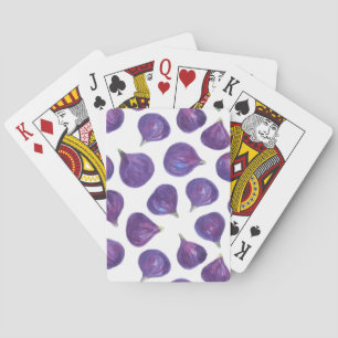 Watercolor figs pattern playing cards