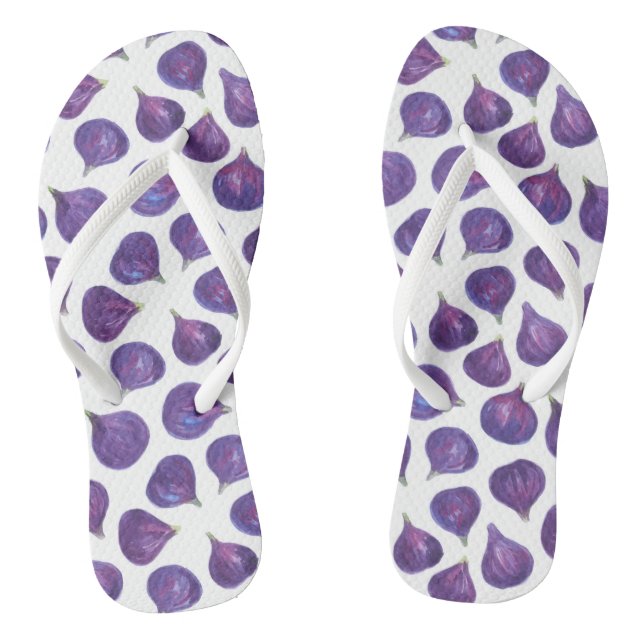 Watercolor figs pattern thongs (Footbed)