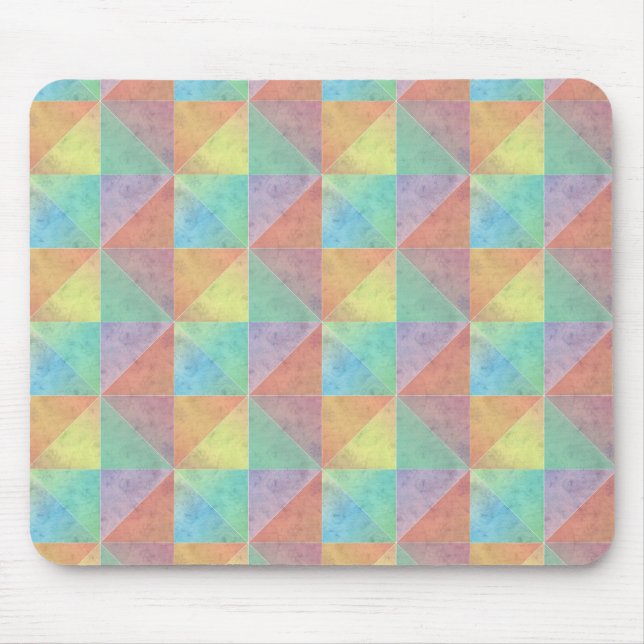 Watercolor Filled Triangle Geometric Pattern Mouse Pad (Front)