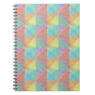 Watercolor Filled Triangle Geometric Pattern Notebook