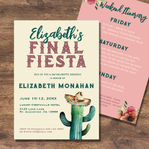 Watercolor Final Fiesta Bachelorette Invitation