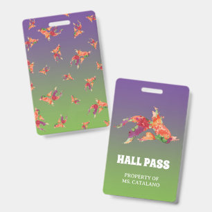 watercolor fish Teacher Hall Pass ID Badge