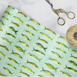 Watercolor Fish Wrapping Paper Sheet