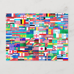 Watercolor Flags of the World Postcard