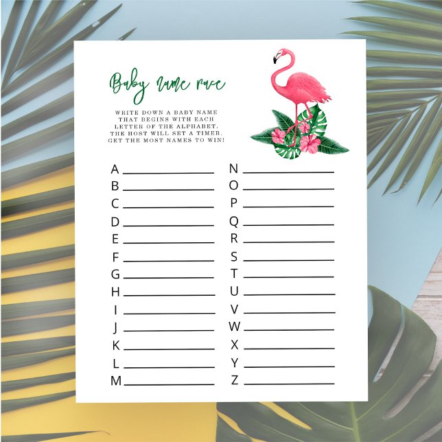 Watercolor Flamingo - Baby name race game (Creator Uploaded)