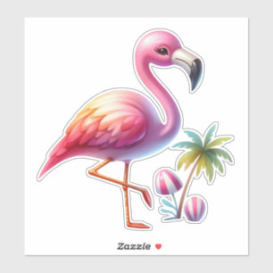 Watercolor Flamingo Cartoon Clipart