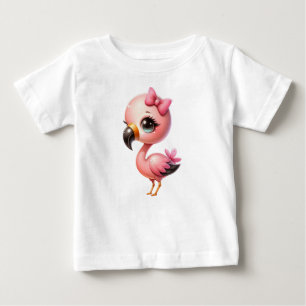Watercolor Flamingo Cartoon Clipart-95059 Baby T-Shirt