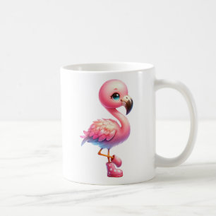 Watercolor Flamingo Cartoon Clipart Coffee Mug