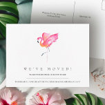 Watercolor Flamingo Change of Address Postcards<br><div class="desc">Announce your new nest with our charming "Change of Address" postcards, featuring the simple yet striking watercolor art of a pink flamingo by Victoria Grigaliunas of Do Tell A Belle. Perfect for sharing your exciting transition with friends and family, these postcards embody a blend of elegance and playfulness, setting the...</div>