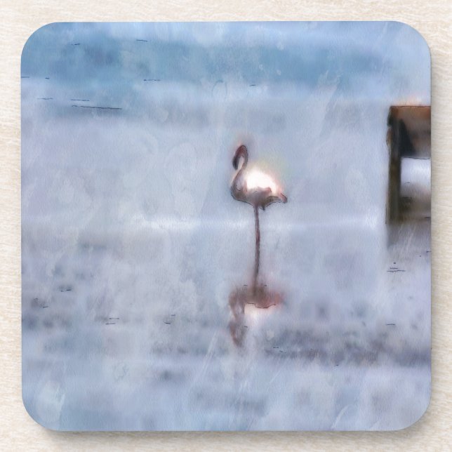 Watercolor Flamingo Coaster (Front)