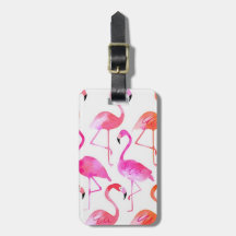Watercolor Flamingo | Customisable Luggage Tag