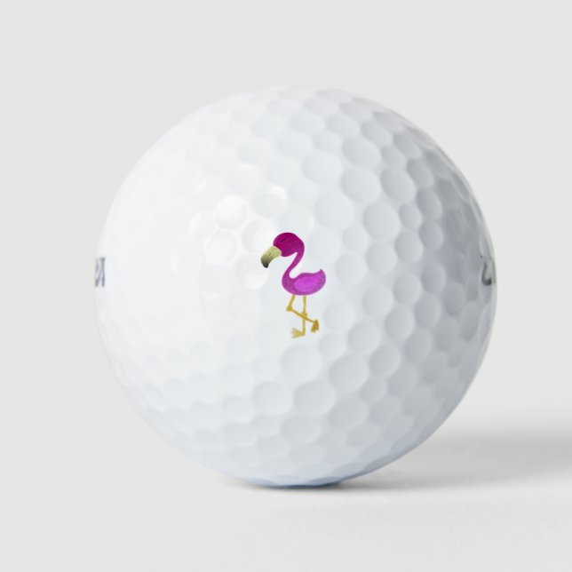 Watercolor Flamingo Golf Balls (Front)