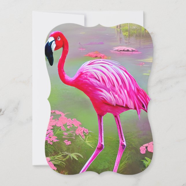 Watercolor Flamingo Graphic Card (Front)