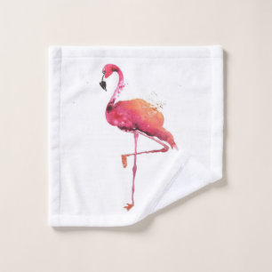 Watercolor Flamingo Lovers Funny Flamingo Lovers Wash Cloth