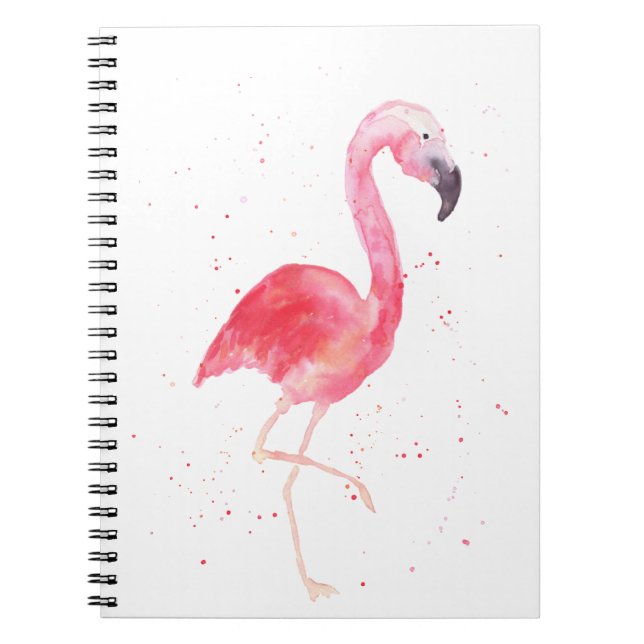 Watercolor Flamingo Notebook (Front)