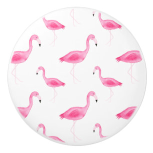Watercolor Flamingo Pattern Ceramic Knob