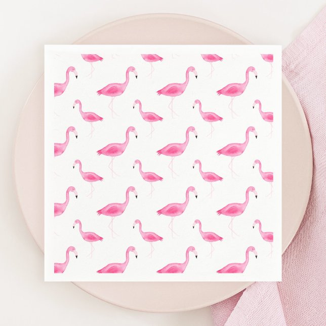 Watercolor Flamingo Pattern Napkin (Creator Uploaded)