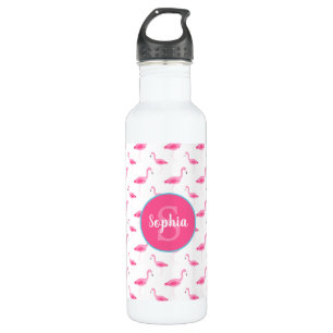 Watercolor Flamingo Pattern Personalised 710 Ml Water Bottle
