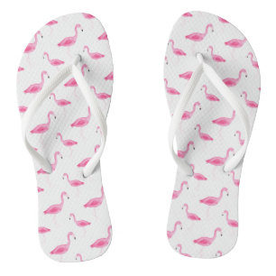 Watercolor Flamingo Pattern Thongs