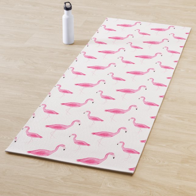 Watercolor Flamingo Pattern Yoga Mat (In Situ)