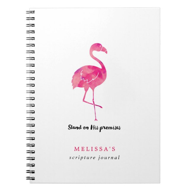 Watercolor Flamingo Personalised Scripture Journal (Front)