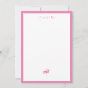 Watercolor Flamingo Personalised Stationery Card