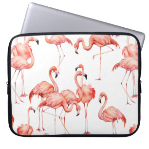 Watercolor flamingo seamless pattern. Hand painted Laptop Sleeve