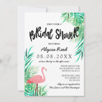 Watercolor Flamingo Tropical Bridal Shower