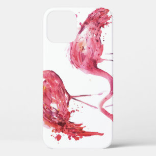 Watercolor Flamingos, Elegant Design. iPhone 12 Case