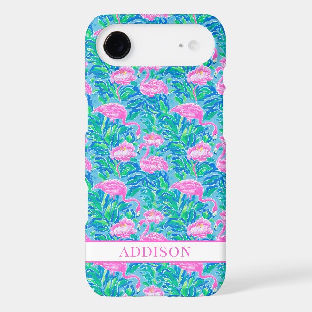 Watercolor Flamingos Monogrammed (Back)