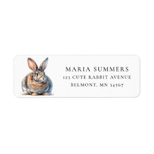 Watercolor Flemish Giant Rabbit Address Return Address Label