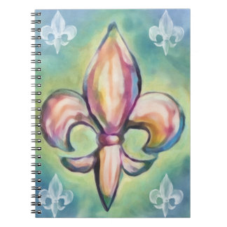 Watercolor Fleur de Lis Notebook