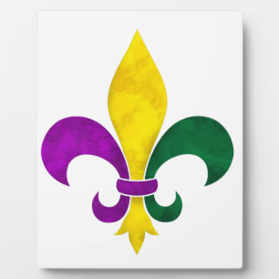 watercolor fleur de lis plaque