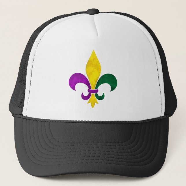 watercolor fleur de lis trucker hat (Front)