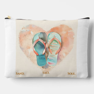 Watercolor Flip Flop Beach Makeup Bag