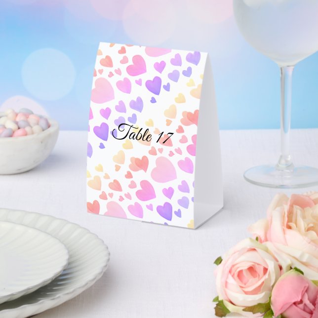 Watercolor Floating Hearts (Customisable) (Insitu(Wedding))