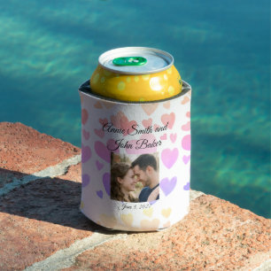 Watercolor Floating Hearts (Customisable) Can Cooler