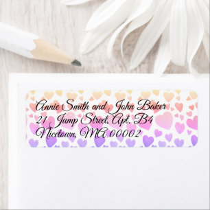 Watercolor Floating Hearts (Customisable) Return Address Label