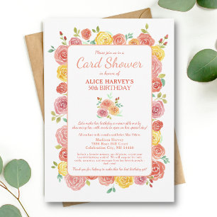Watercolor Floral     50th Birthday Card Shower