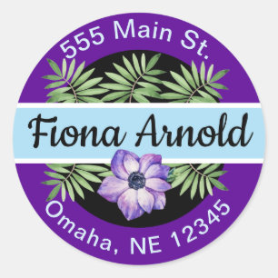 Watercolor floral address label