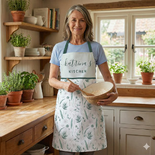 Watercolor Floral All-Over Print Apron