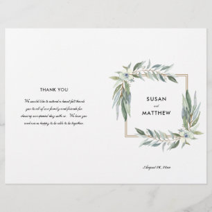 Watercolor Floral and Greens, Folded  Program Flyer