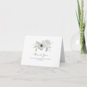 watercolor floral - anemones wedding thank you card