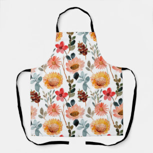 Watercolor floral apron