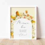 Watercolor floral arch lemon Mimosa bar Poster<br><div class="desc">Watercolor floral arch lemon Mimosa bar Poster
Matching items available.</div>