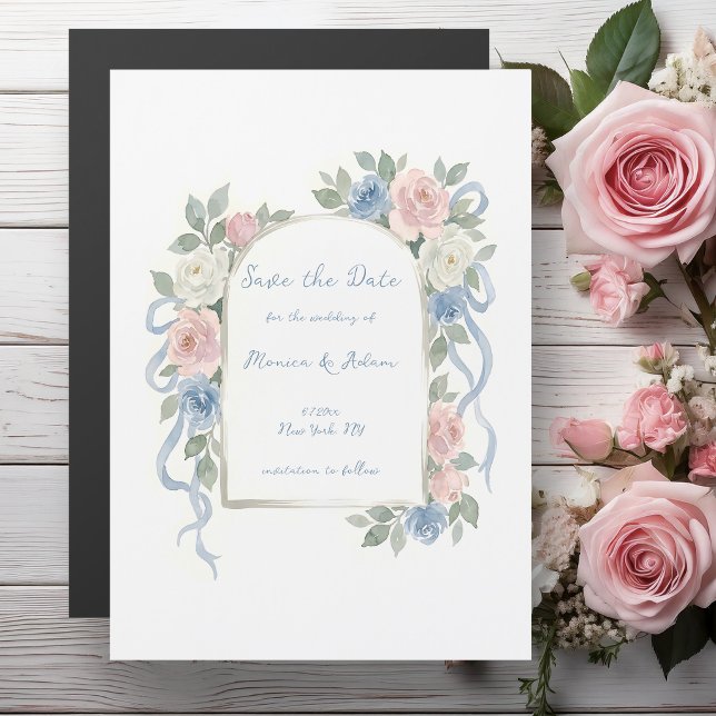Watercolor Floral Arch Save the Date (Creator Uploaded)