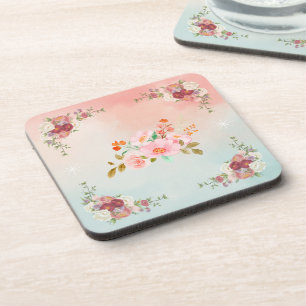 Watercolor Floral Art, Flourishing Flowers Coaster